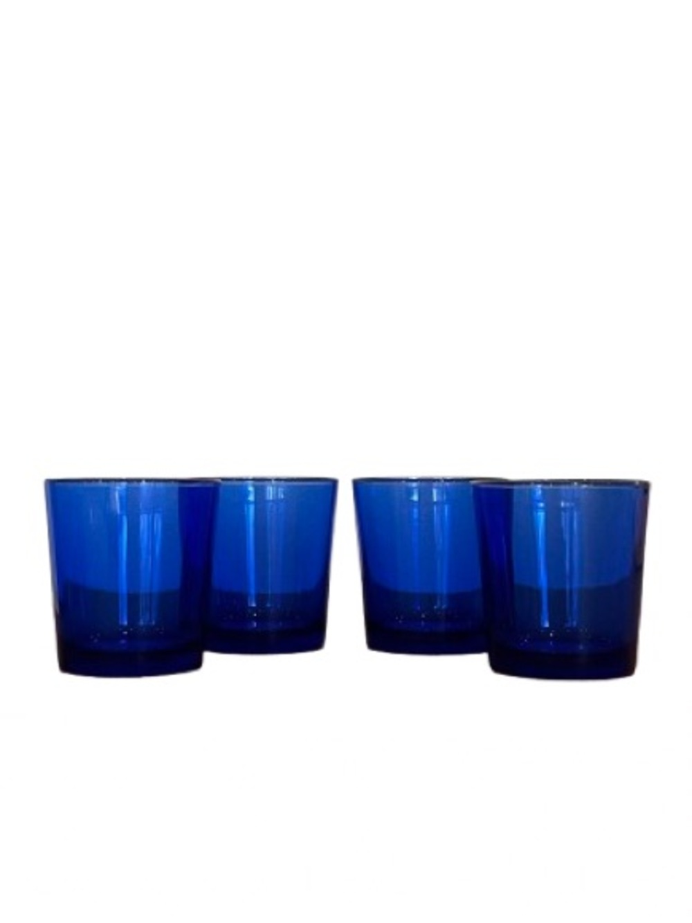 Libbey Flare Cobalt Blue Double Old Fashioned Glasses Whimsigoth Decor Set of 4